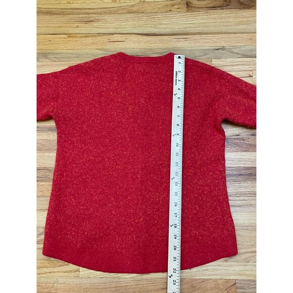 Madewell Asherton Women's S Red Sweater Wool Alpaca Henley Tunic Waffle Knit - Picture 10 of 11
